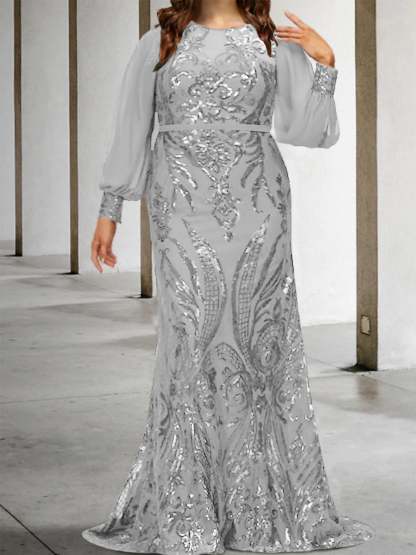 Sequined Mother of the Bride Sheath or Column Gowns