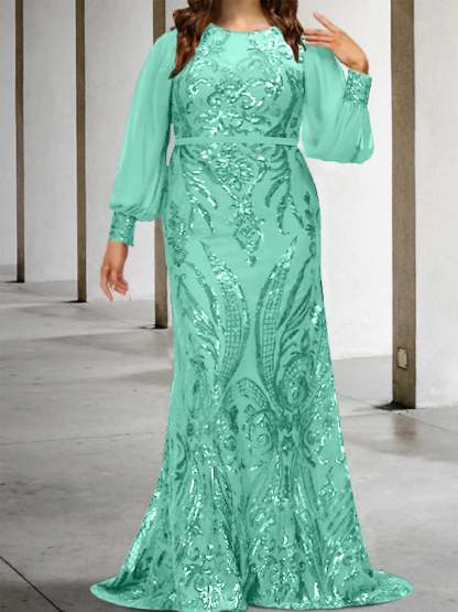 Sequined Mother of the Bride Sheath or Column Gowns