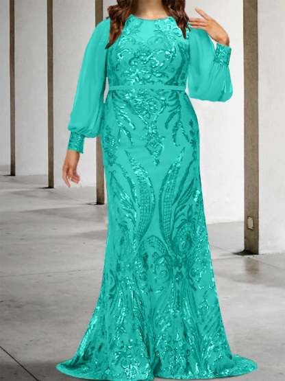Sequined Mother of the Bride Sheath or Column Gowns