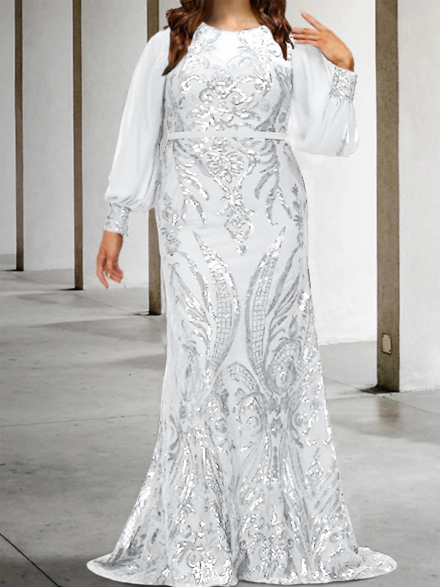 Sequined Mother of the Bride Sheath or Column Gowns