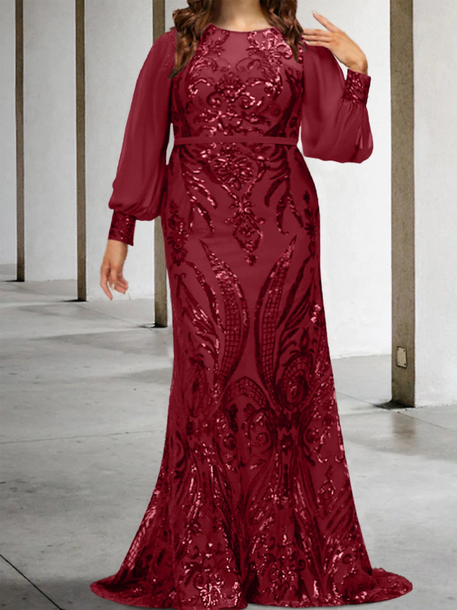 Sequined Mother of the Bride Sheath or Column Gowns