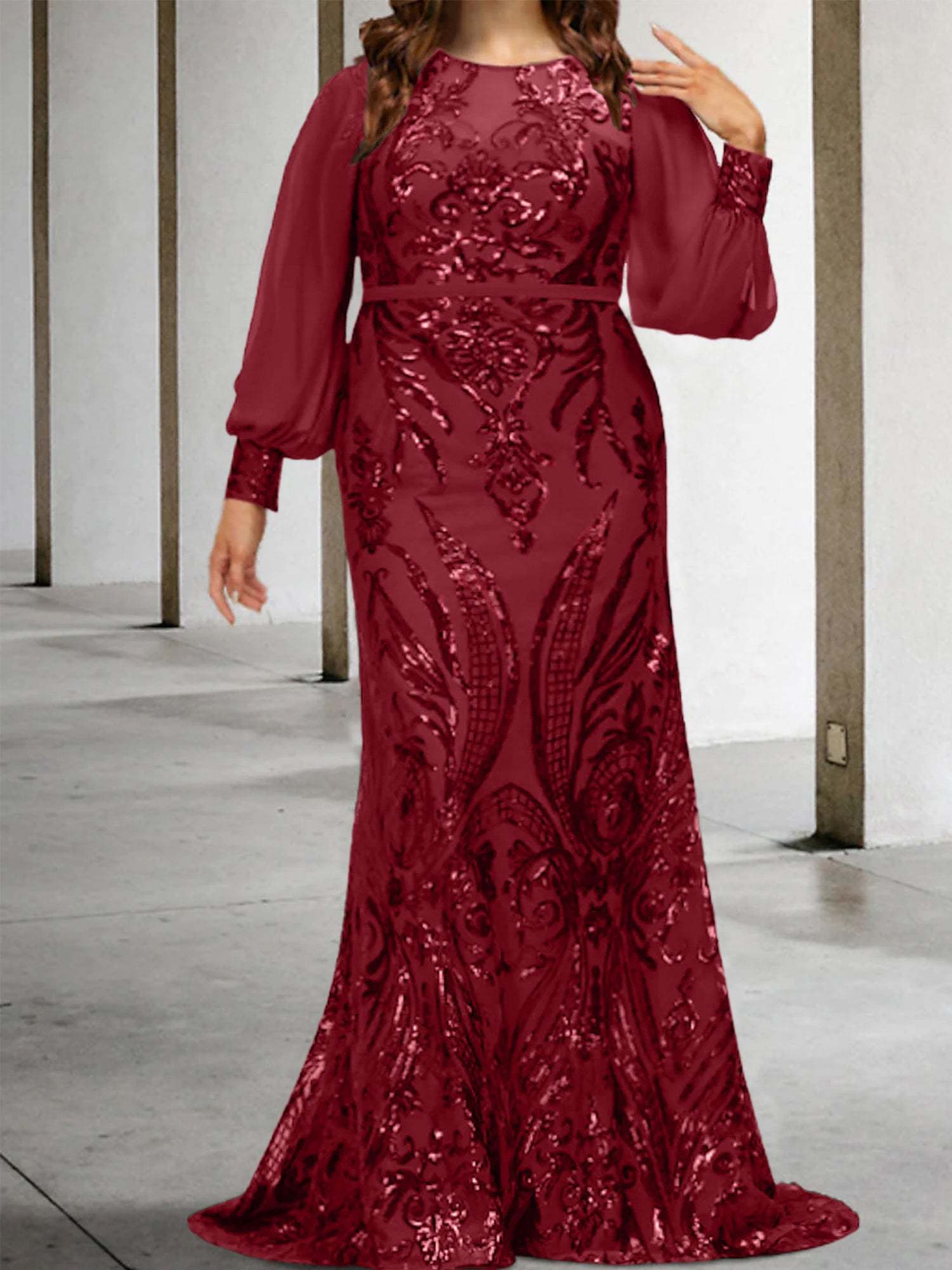 Sequined Mother of the Bride Sheath or Column Gowns