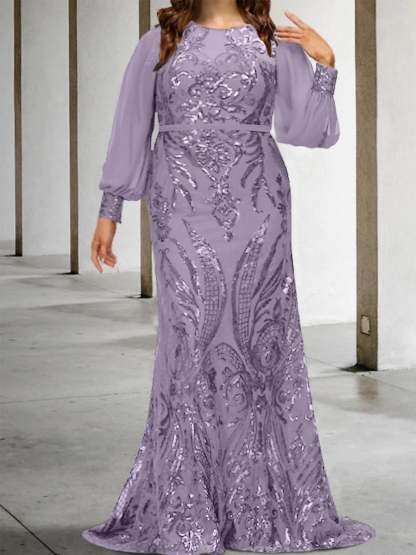 Sequined Mother of the Bride Sheath or Column Gowns