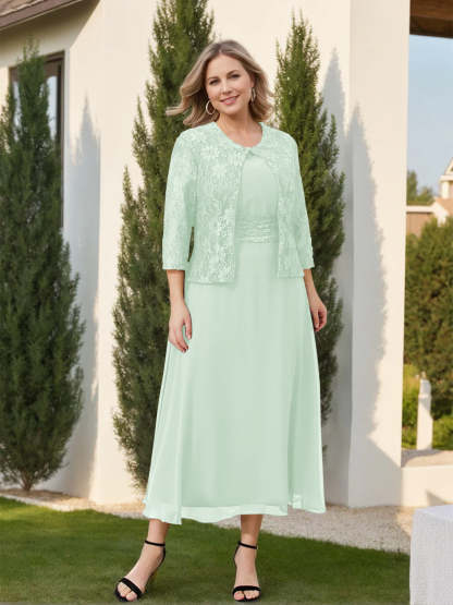 Mother of the Bride A-Line/Princess Dresses Featuring Applique and Jacket