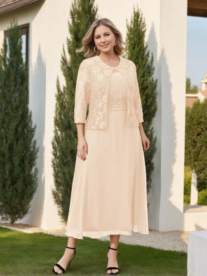 Mother of the Bride A-Line/Princess Dresses Featuring Applique and Jacket