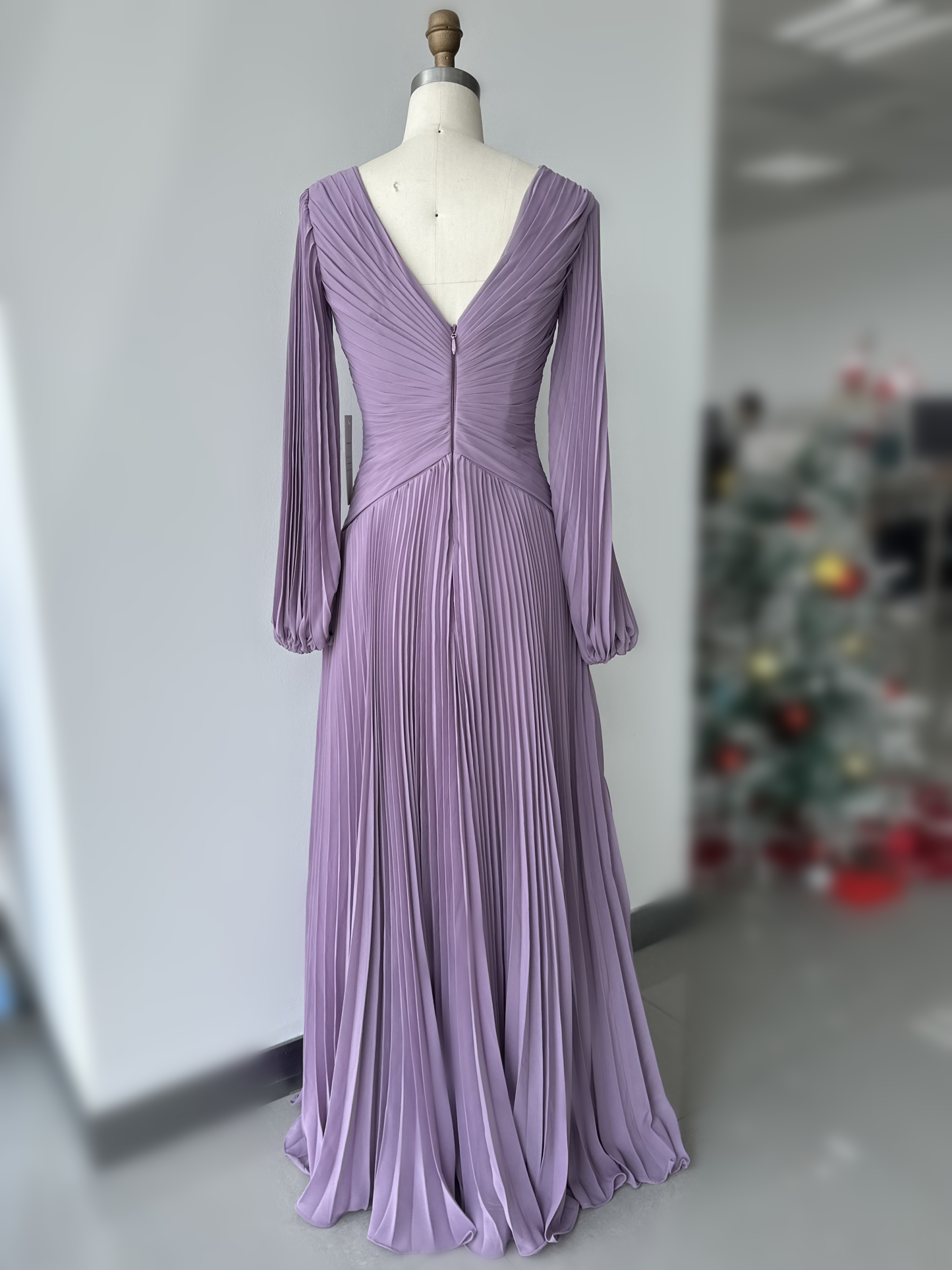 V-Neck A-Line Princess Gown for the Mother of the Bride with Ruched Detail