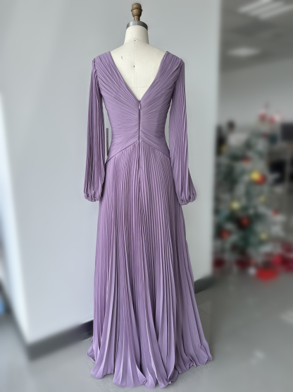 V-Neck A-Line Princess Gown for the Mother of the Bride with Ruched Detail