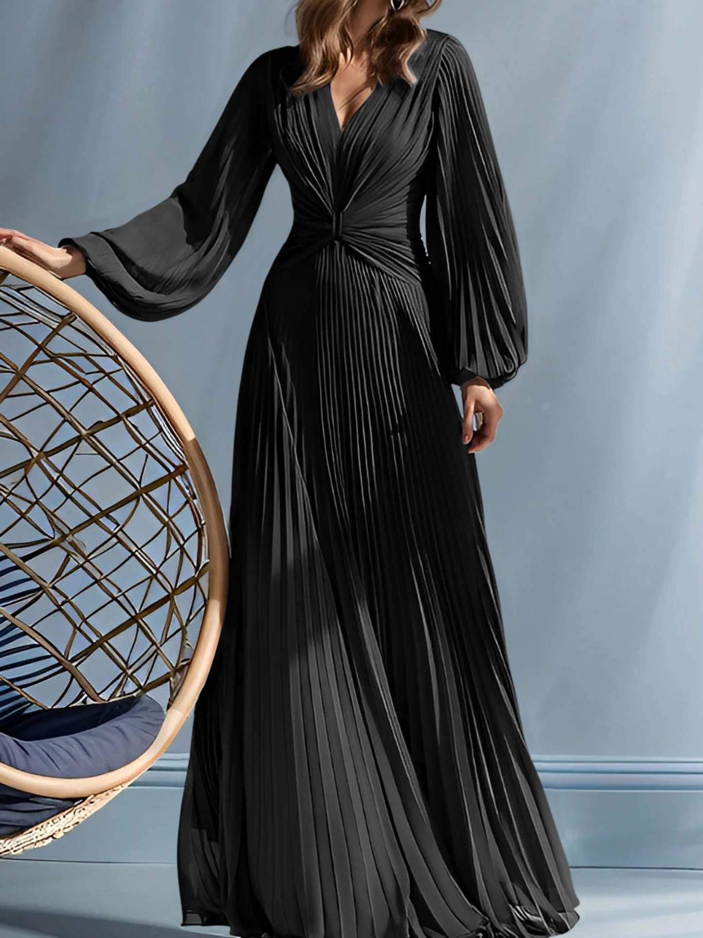 V-Neck A-Line Princess Gown for the Mother of the Bride with Ruched Detail