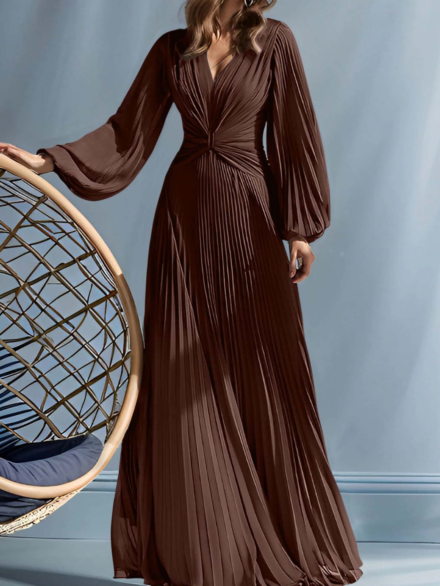 V-Neck A-Line Princess Gown for the Mother of the Bride with Ruched Detail