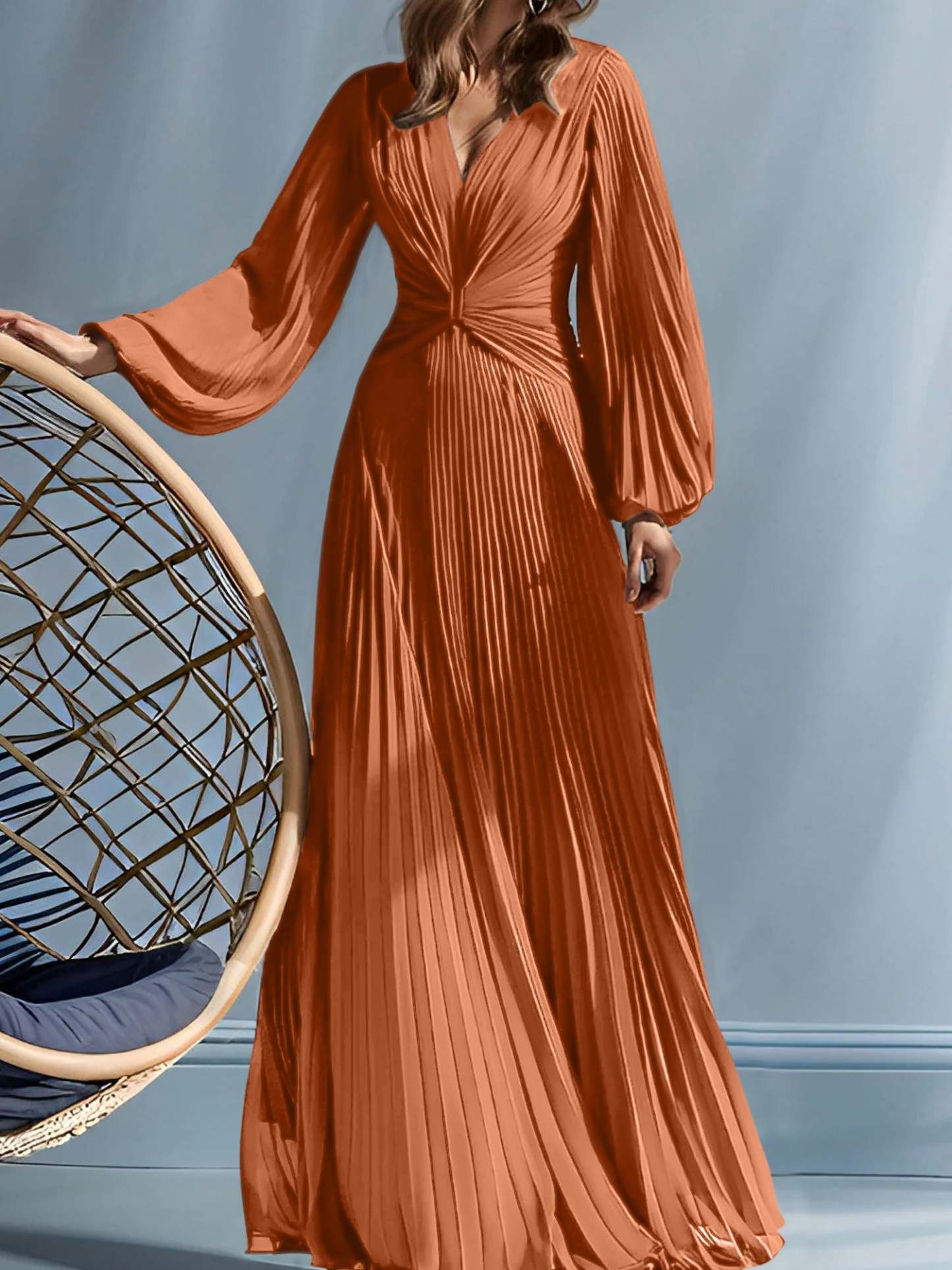 V-Neck A-Line Princess Gown for the Mother of the Bride with Ruched Detail