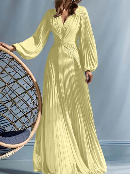 V-Neck A-Line Princess Gown for the Mother of the Bride with Ruched Detail