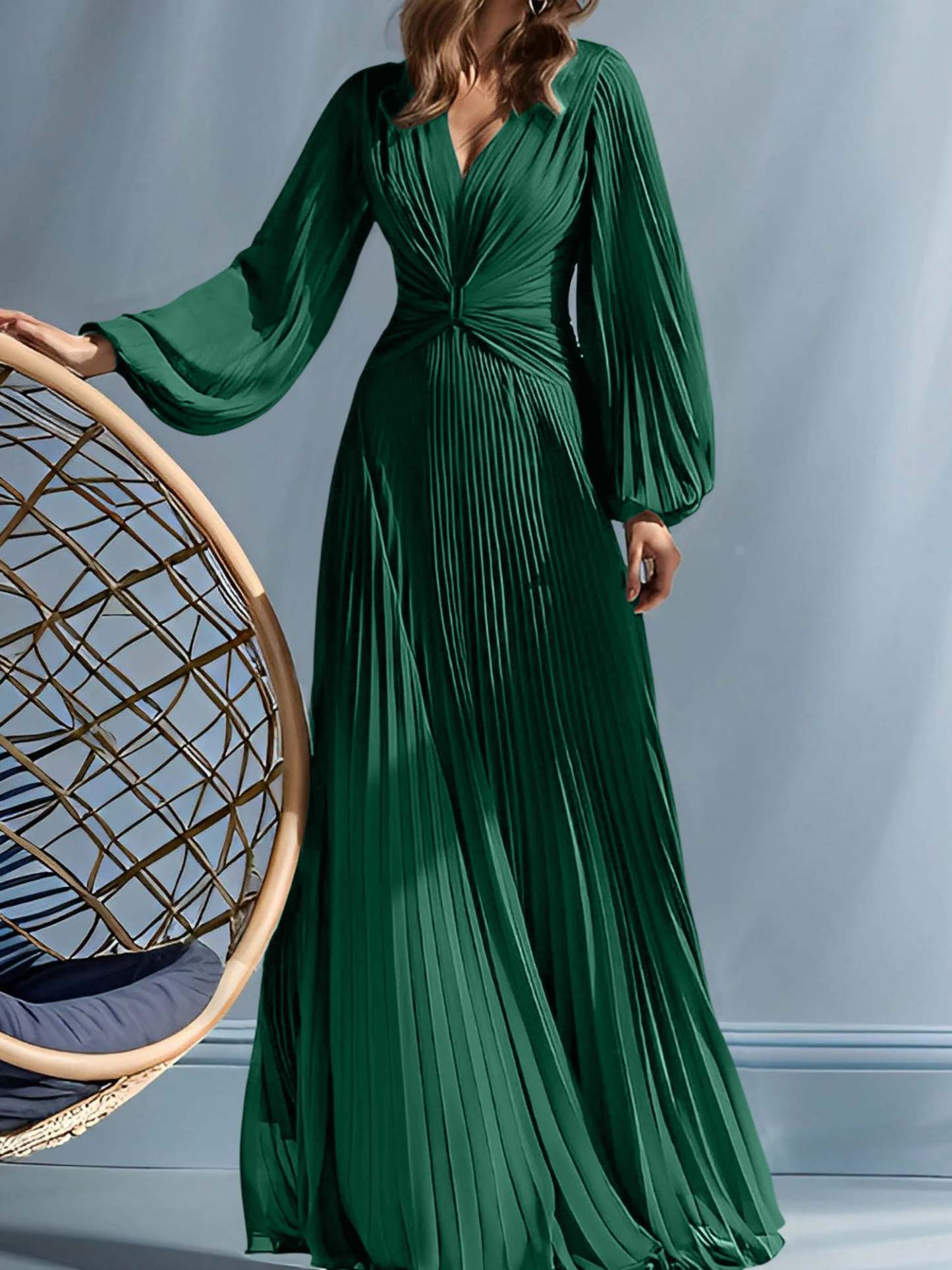 V-Neck A-Line Princess Gown for the Mother of the Bride with Ruched Detail