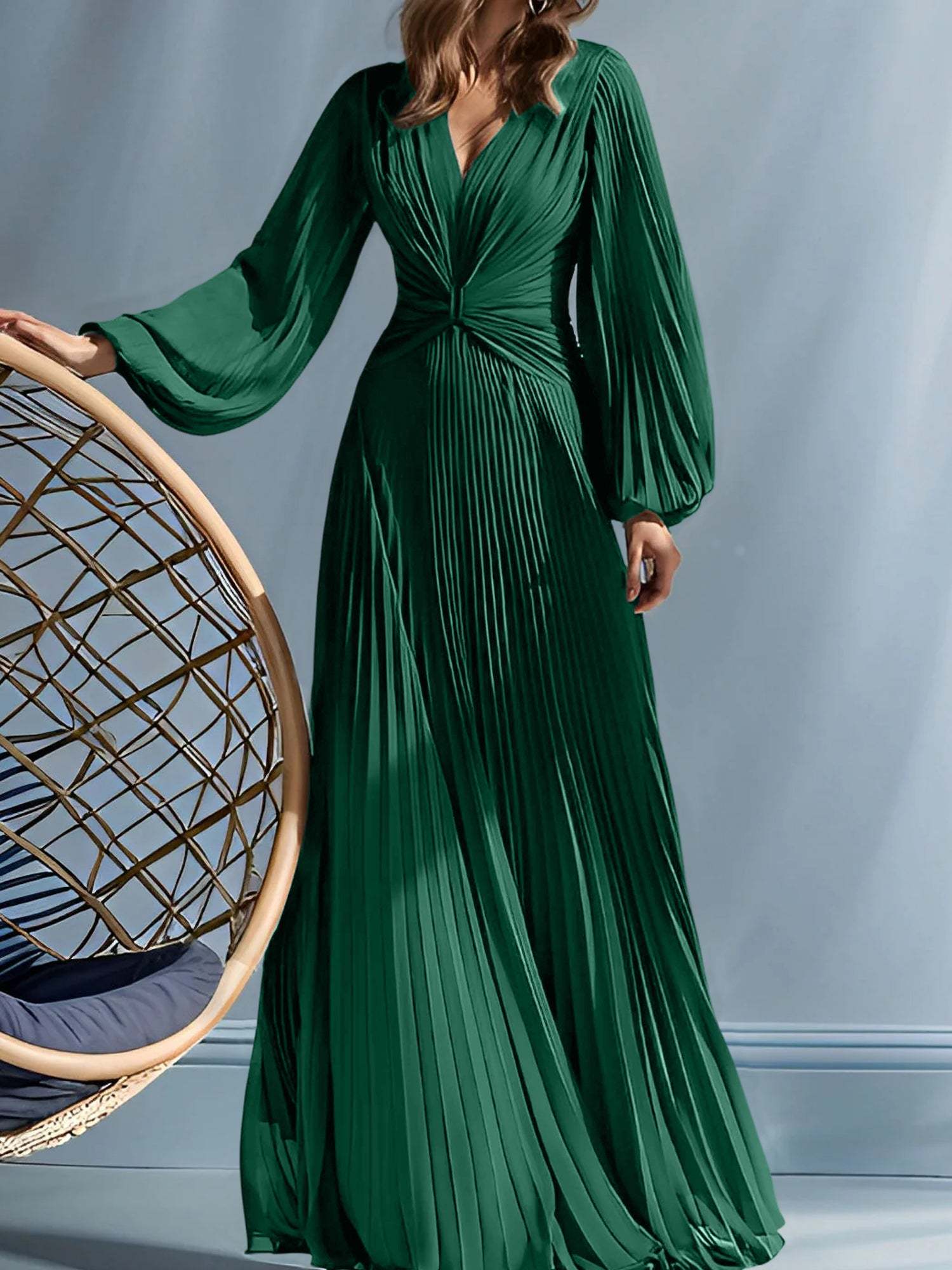 V-Neck A-Line Princess Gown for the Mother of the Bride with Ruched Detail