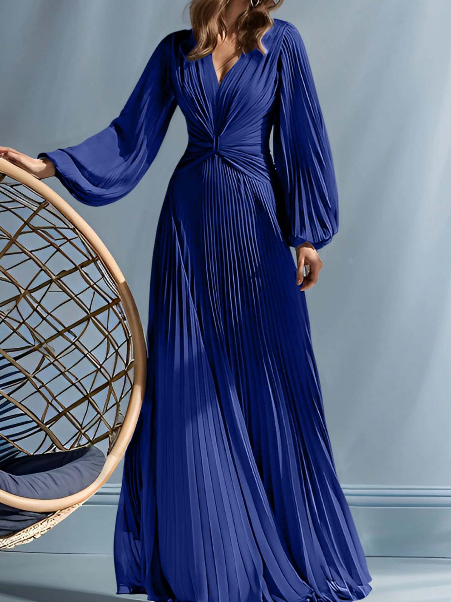 V-Neck A-Line Princess Gown for the Mother of the Bride with Ruched Detail