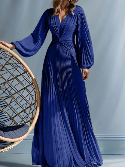 V-Neck A-Line Princess Gown for the Mother of the Bride with Ruched Detail