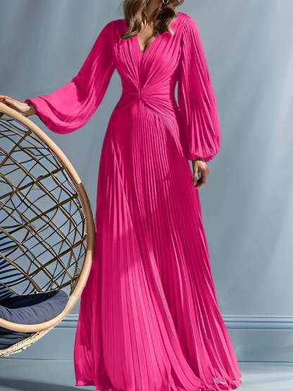 V-Neck A-Line Princess Gown for the Mother of the Bride with Ruched Detail