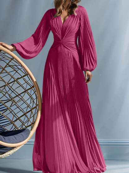 V-Neck A-Line Princess Gown for the Mother of the Bride with Ruched Detail