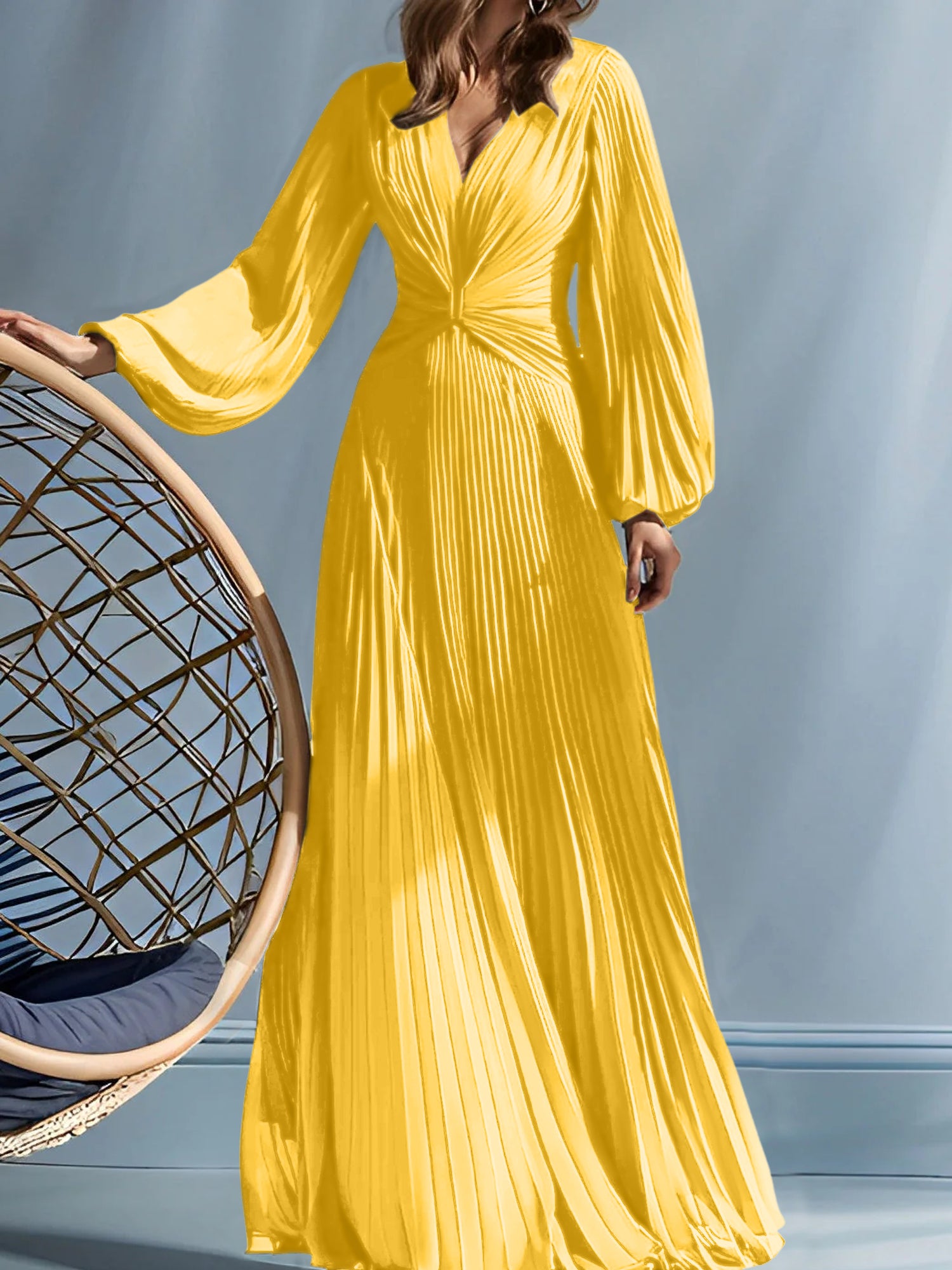 V-Neck A-Line Princess Gown for the Mother of the Bride with Ruched Detail