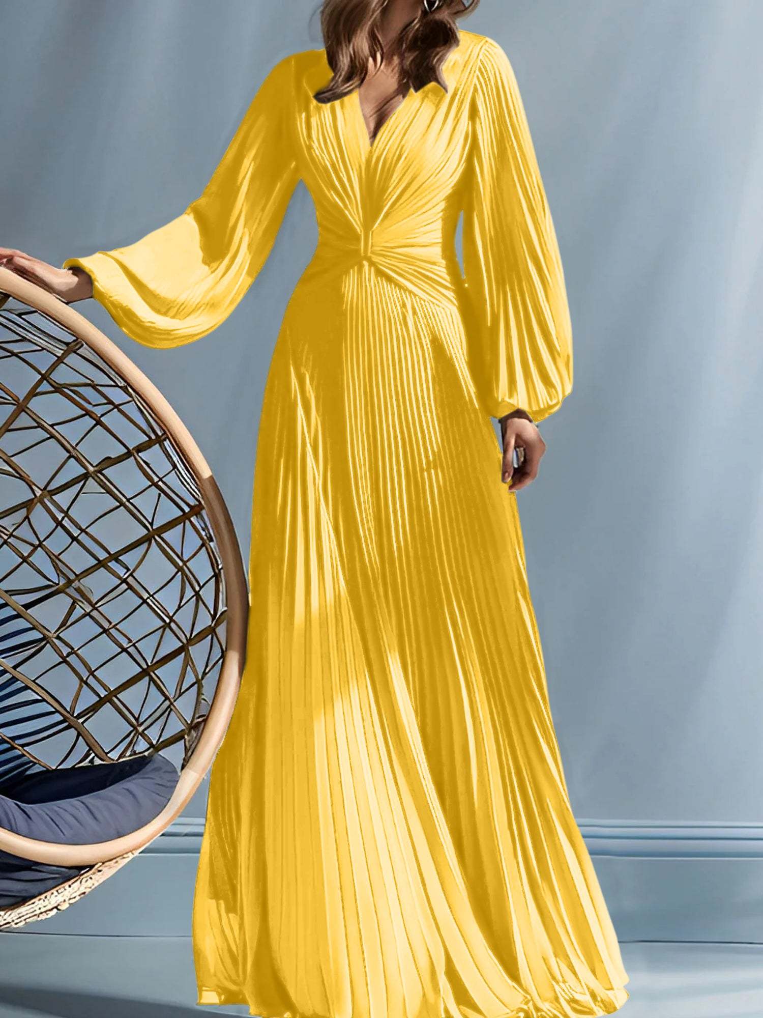 V-Neck A-Line Princess Gown for the Mother of the Bride with Ruched Detail