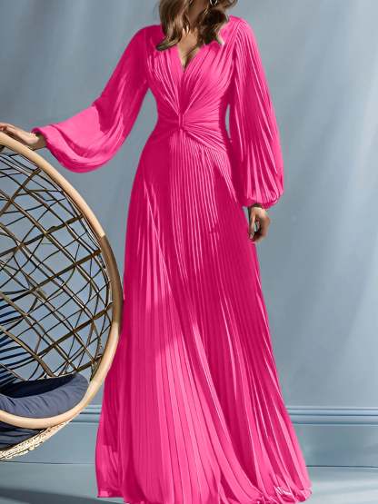 V-Neck A-Line Princess Gown for the Mother of the Bride with Ruched Detail