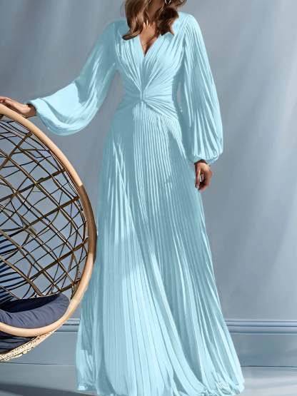 V-Neck A-Line Princess Gown for the Mother of the Bride with Ruched Detail