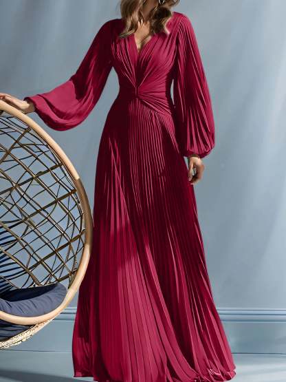 V-Neck A-Line Princess Gown for the Mother of the Bride with Ruched Detail