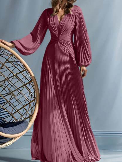 V-Neck A-Line Princess Gown for the Mother of the Bride with Ruched Detail