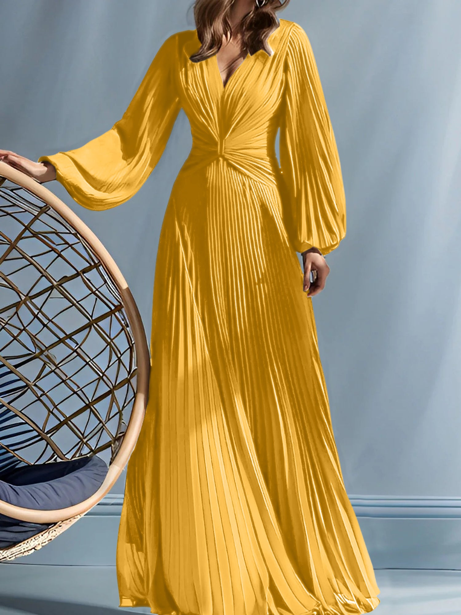 V-Neck A-Line Princess Gown for the Mother of the Bride with Ruched Detail