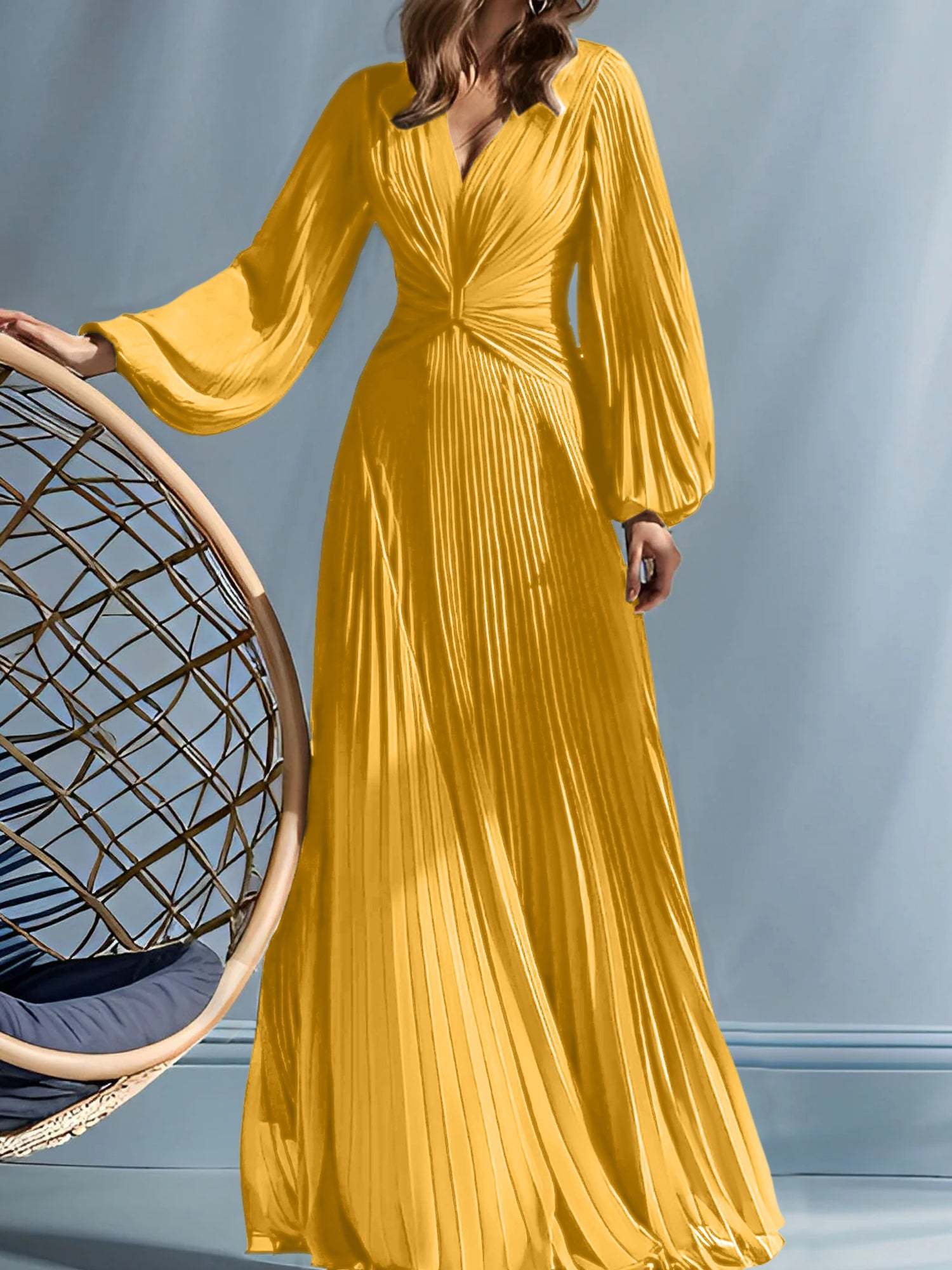 V-Neck A-Line Princess Gown for the Mother of the Bride with Ruched Detail