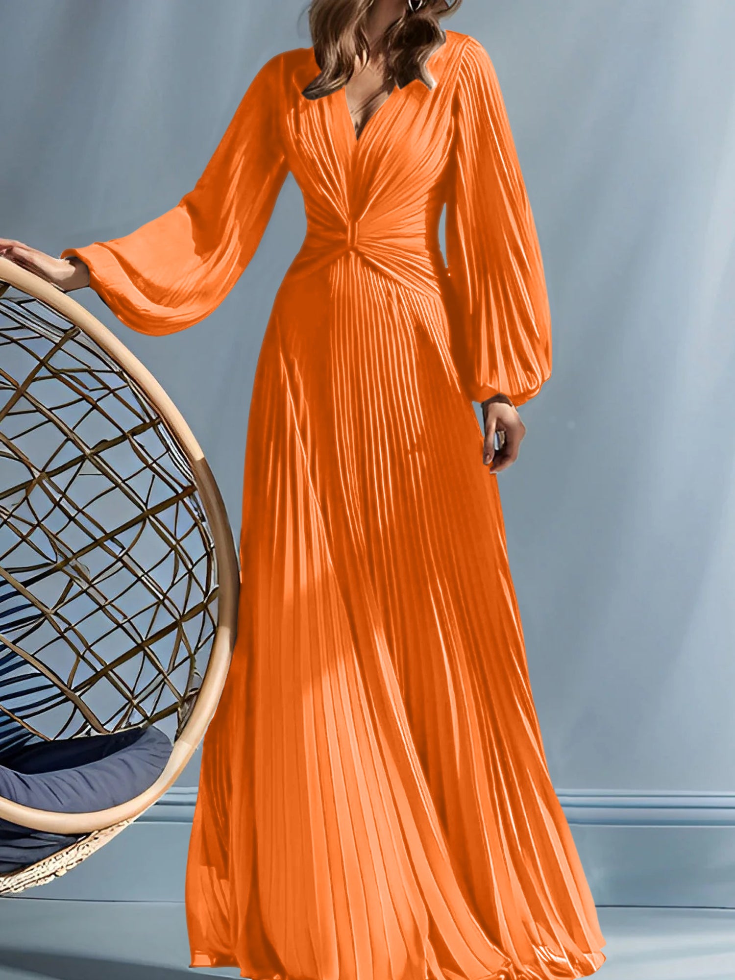 V-Neck A-Line Princess Gown for the Mother of the Bride with Ruched Detail