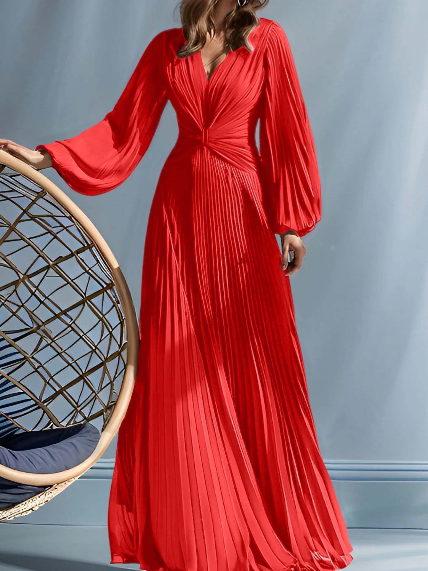 V-Neck A-Line Princess Gown for the Mother of the Bride with Ruched Detail