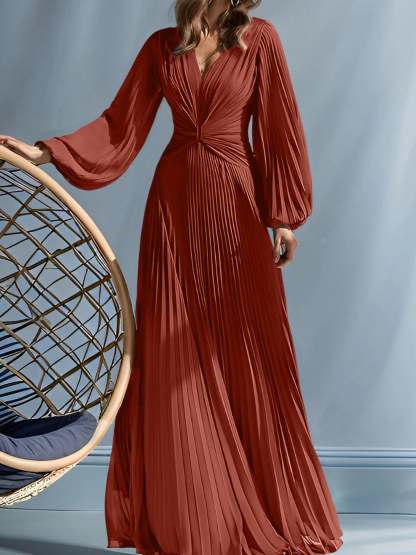 V-Neck A-Line Princess Gown for the Mother of the Bride with Ruched Detail