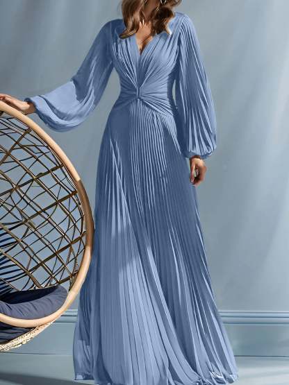 V-Neck A-Line Princess Gown for the Mother of the Bride with Ruched Detail