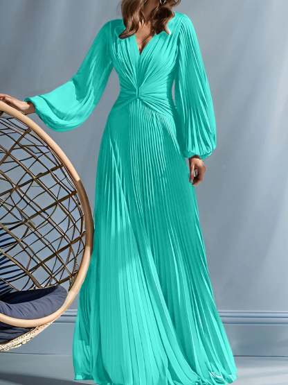 V-Neck A-Line Princess Gown for the Mother of the Bride with Ruched Detail