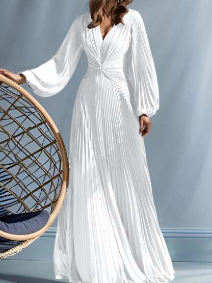 V-Neck A-Line Princess Gown for the Mother of the Bride with Ruched Detail