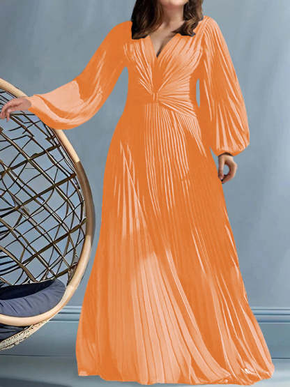 Plus Size V-Neck A-Line Princess Gown for the Mother of the Bride with Ruched Detail