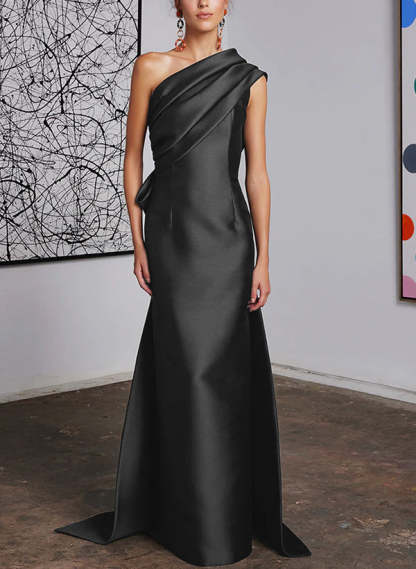 One-Shoulder Sheath/Column Gown for the Mother of the Bride