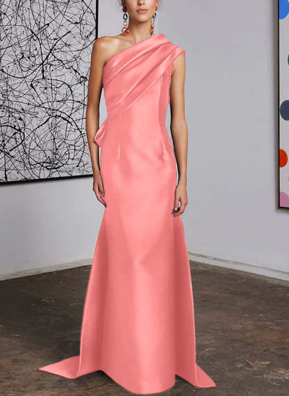 One-Shoulder Sheath/Column Gown for the Mother of the Bride