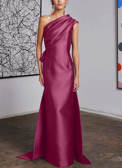 One-Shoulder Sheath/Column Gown for the Mother of the Bride
