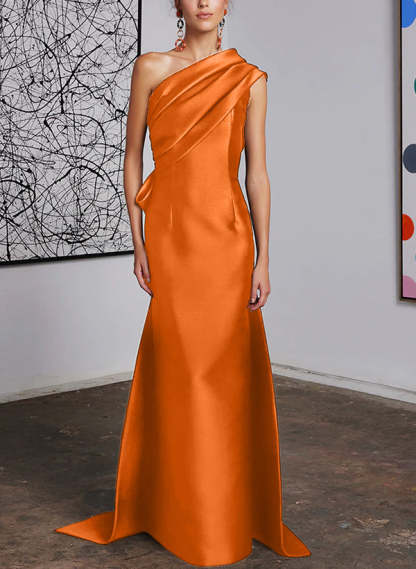 One-Shoulder Sheath/Column Gown for the Mother of the Bride