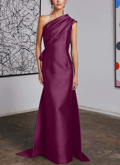 One-Shoulder Sheath/Column Gown for the Mother of the Bride