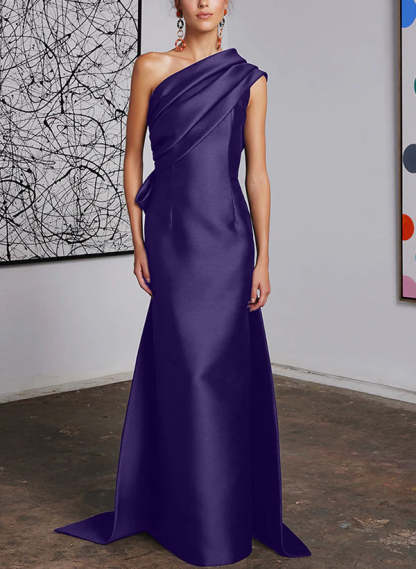 One-Shoulder Sheath/Column Gown for the Mother of the Bride