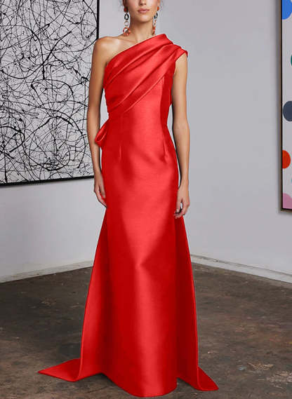 One-Shoulder Sheath/Column Gown for the Mother of the Bride