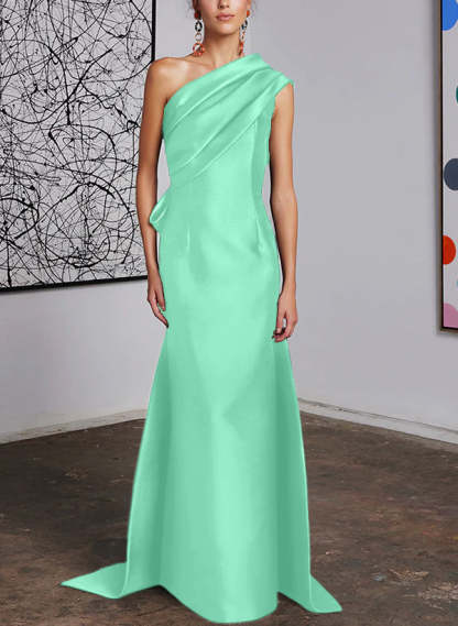 One-Shoulder Sheath/Column Gown for the Mother of the Bride
