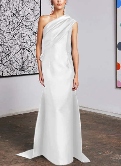 One-Shoulder Sheath/Column Gown for the Mother of the Bride