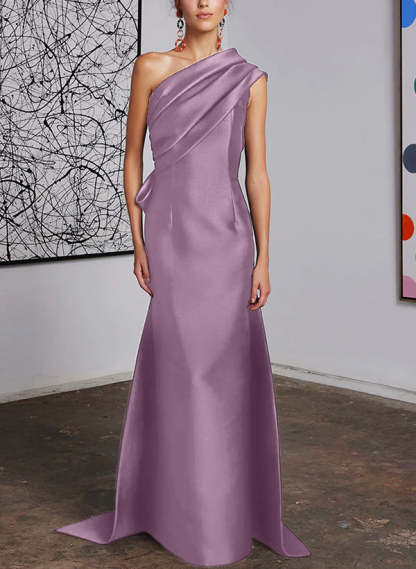 One-Shoulder Sheath/Column Gown for the Mother of the Bride