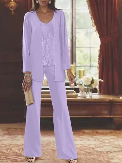 Elegant Mother of the Bride Pantsuits in Chiffon with Jacket