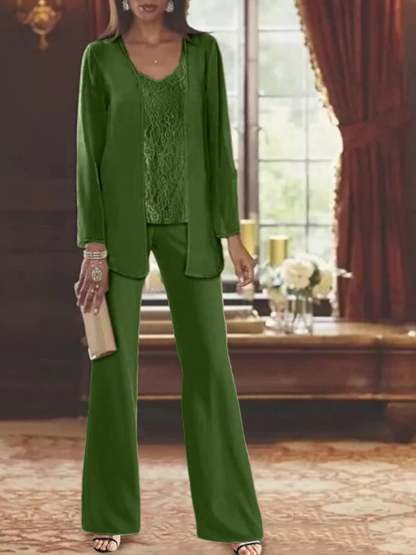 Elegant Mother of the Bride Pantsuits in Chiffon with Jacket