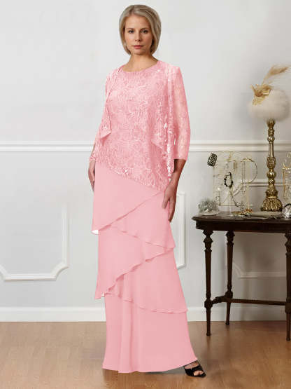 Floor-Length A-Line Mother of the Bride Dresses with Jewel Neck