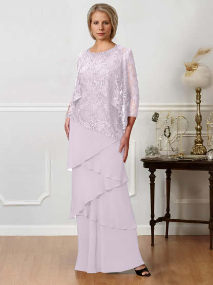 Floor-Length A-Line Mother of the Bride Dresses with Jewel Neck